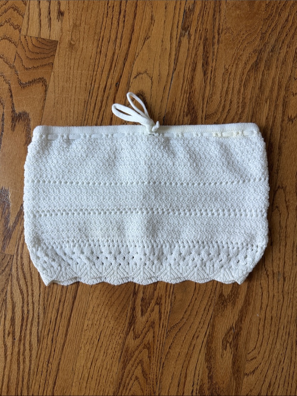 Hollister White Crochet-Trim Bandeau Tube Top